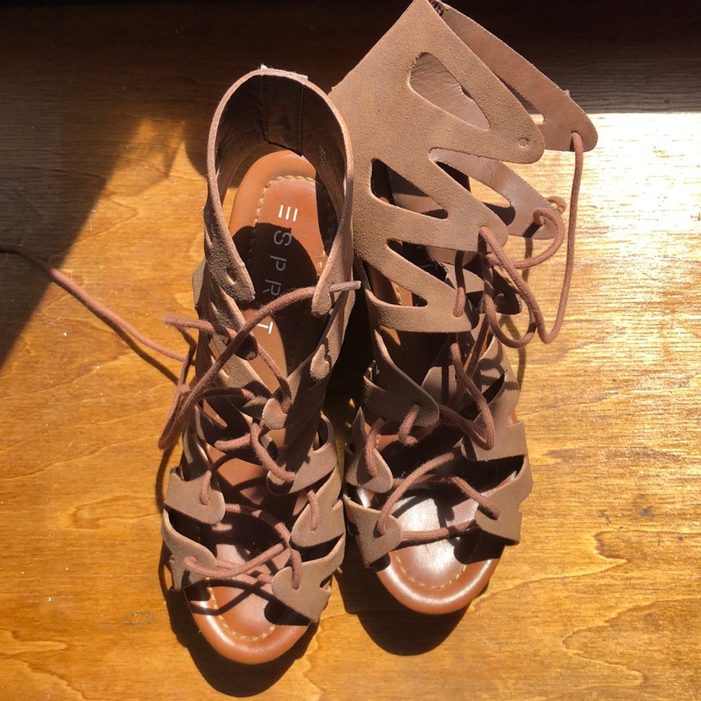 Sale!  2/$25 Worn once gladiator 3” sandals